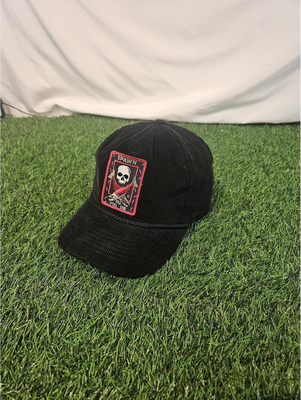 RARE Vintage Ray Troll SPAWN TILL YOU DIE BASEBALL CAP Corduroy